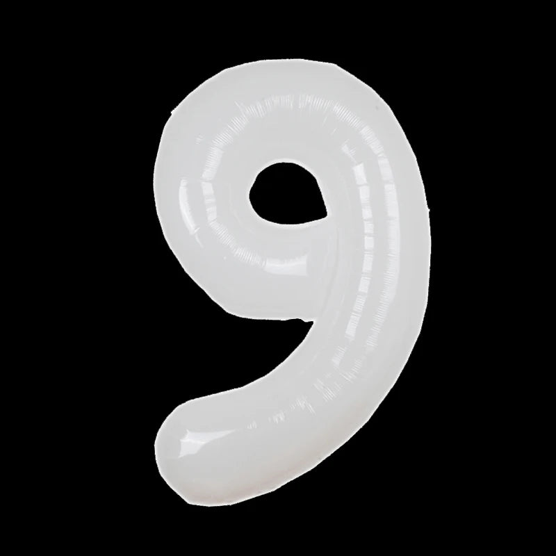 32/40inch Cream Caramel Big Number Foil Balloons 0 1 2 3 4 5 6 7 8 9 Balls White Color Wedding Birthday Party Decor Baby Shower