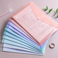 10pcs A4 Transparent Plastic File Folders Waterproof PP Document Storage Bags Student Test Papers & Office Organization Supplies