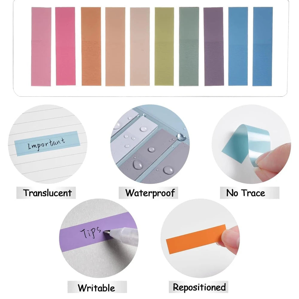 200-14400Sheets Transparent Index Creative Memo Pads Sticky Note Book Tabs Office School Stationery Self-Adhesive Stickers