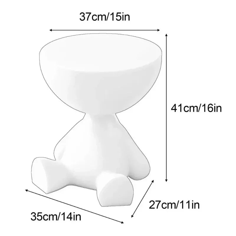 Cream Coffee Table Sofa Bed Side Table Modern Simple Home Accessories Living Room Decor Creative Flat Head Plastic Round Tables