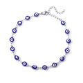 Stainless Steel Evil Eye Anklets For Women Enamel Round Leg Chain Blue Evil Eye Anklets Bracelet Summer Beach Foot Jewelry Gift