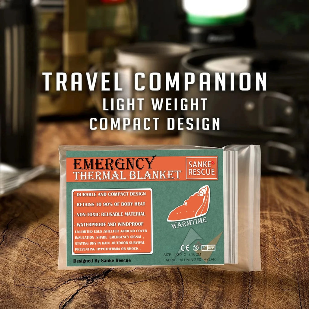 4pcs Emergency Blanket Mylar Thermal Foil Space Blanket Designed for NASA Body Warmer Outdoor First Aid Camping Hiking Travel