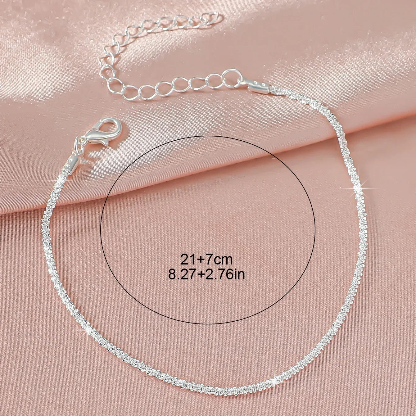 Sparkling Thin Chain Anklet Bracelet for Women Zircon Cross Pendant Bracelet on Leg Foot 2024 Trendy Boho Summer Beach Jewellry