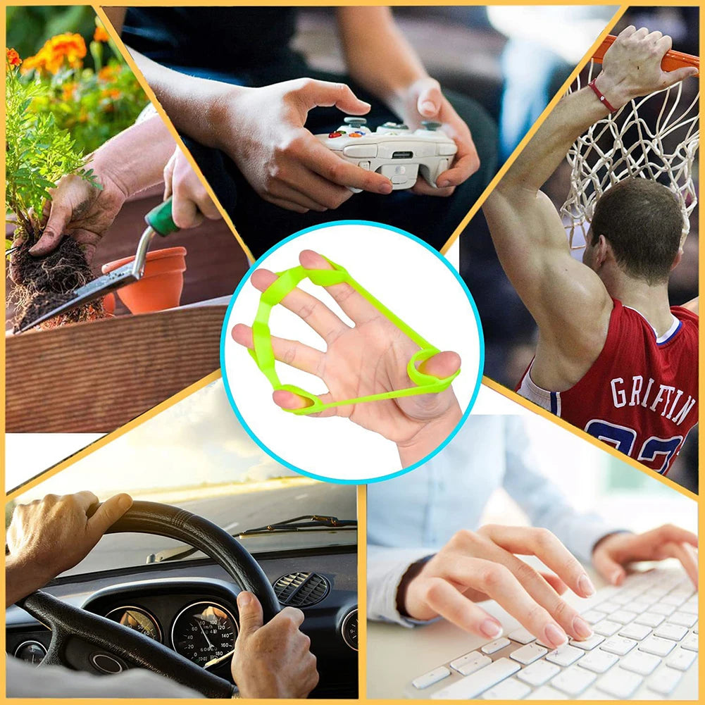 3-1PCS Silicone Finger Gripper Strengthener Trainer Elastic Hand Grip Strengthener Guitar Finger Exerciser Patient Hand Trainer