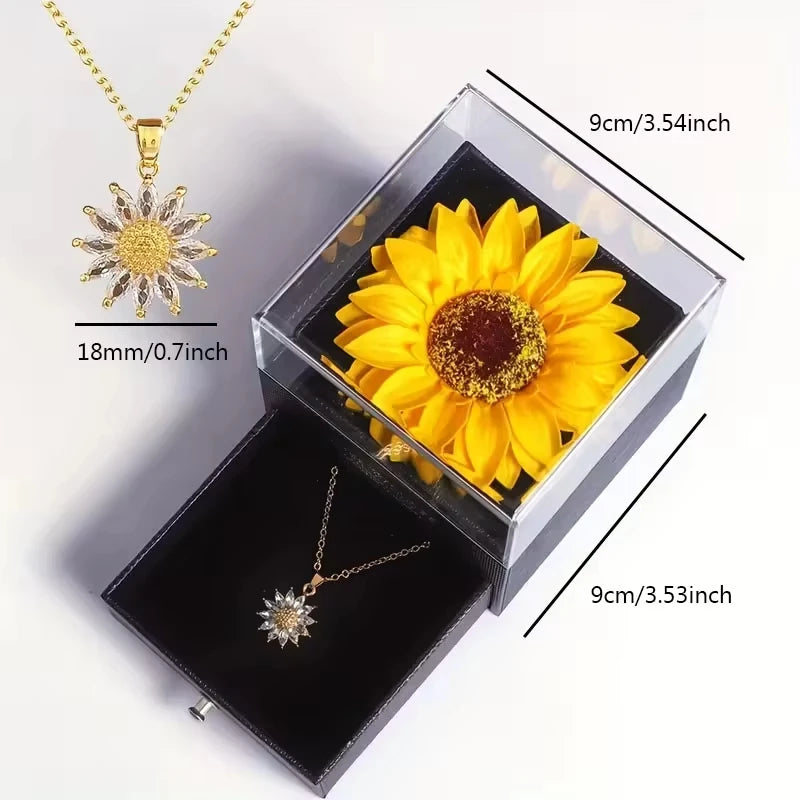 Beautiful Sunflower Necklace Made of Stainless Steel for Women Daily