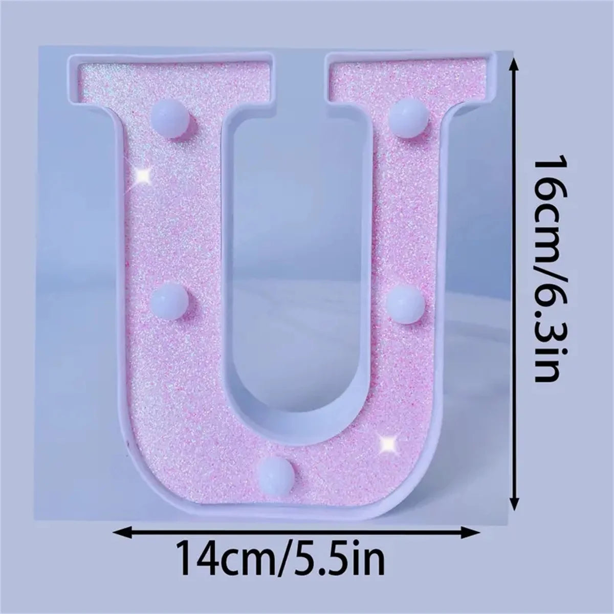 1PC Pink English letter and number lights, proposal and confession, birthday party atmosphere, surprise scene, decoration lights