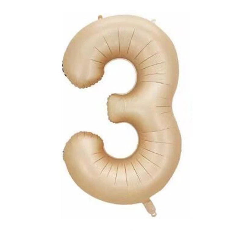32/40inch Cream Caramel Big Number Foil Balloons 0 1 2 3 4 5 6 7 8 9 Balls White Color Wedding Birthday Party Decor Baby Shower