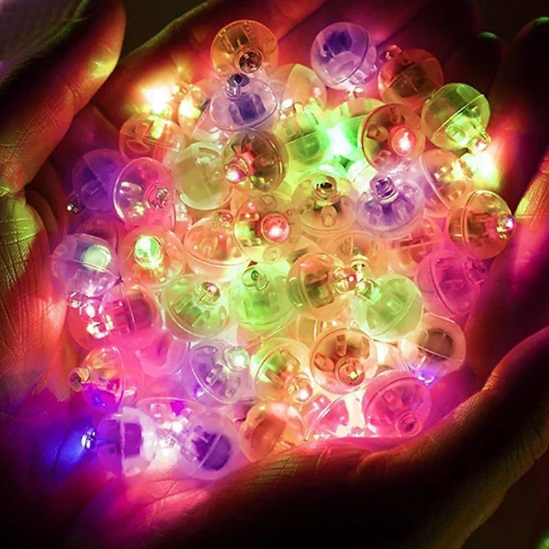 100/10Pcs Mini LED Balloon Light Colorful Flashing Luminous Tumbler Ball Lamp Lantern Light Christmas Wedding Party Decorations