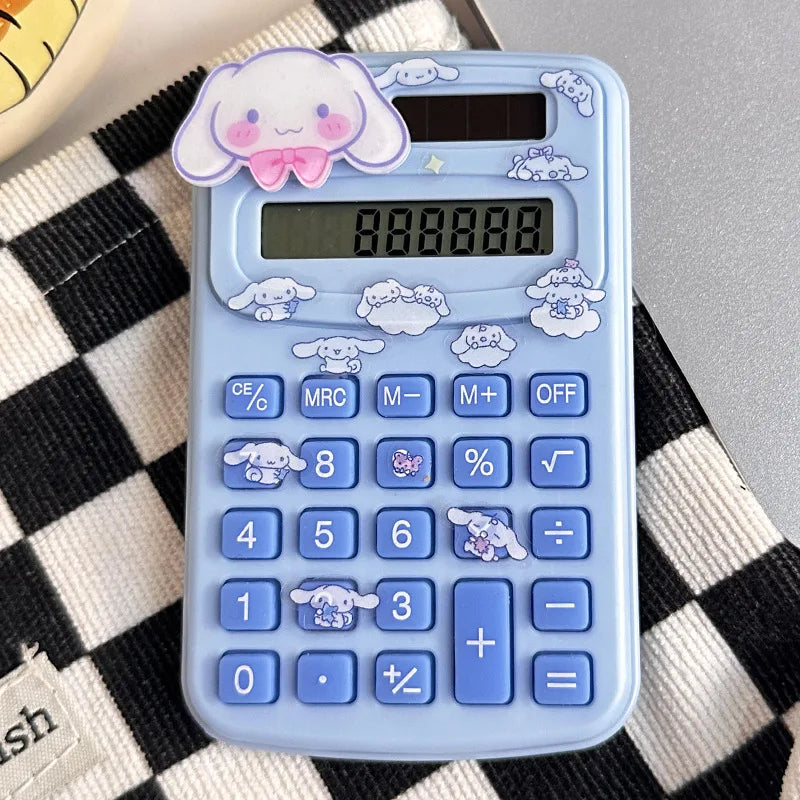 Sanrio Mini Electronic Calculator Hello Kitty Cinnamoroll Kawaii 8 Digit Calculator Portable Cartoon Office School Supplies Gift