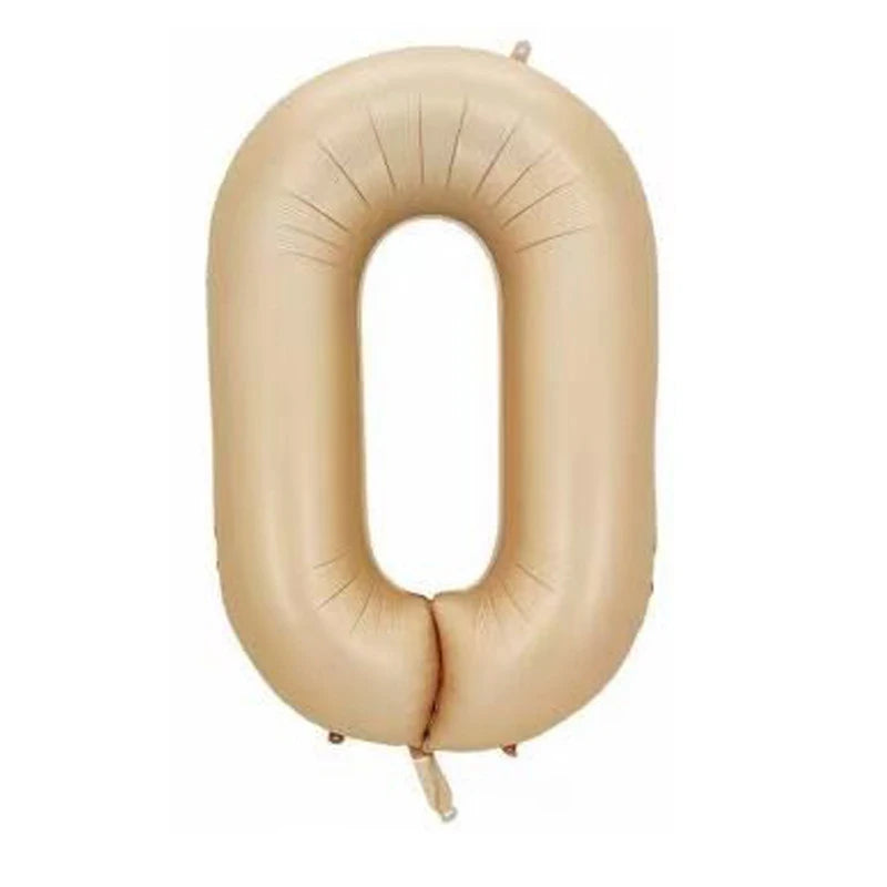32/40inch Cream Caramel Big Number Foil Balloons 0 1 2 3 4 5 6 7 8 9 Balls White Color Wedding Birthday Party Decor Baby Shower