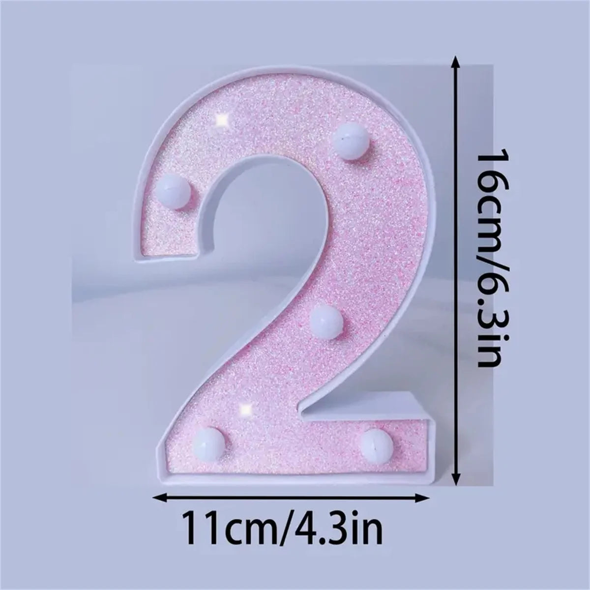 1PC Pink English letter and number lights, proposal and confession, birthday party atmosphere, surprise scene, decoration lights