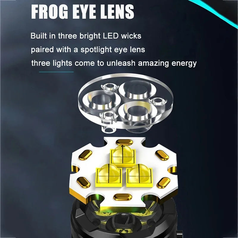 High Strong Power LED Flashlight Built-in Battery Rechargeable with Pen Clip Torch Outdoor Camping Emergency Lantern