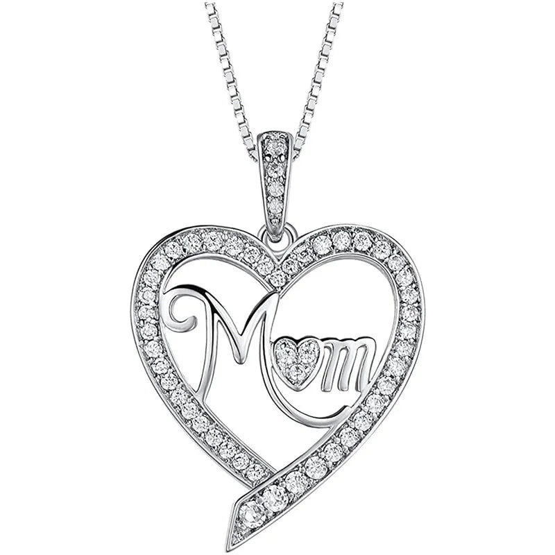Elegant Style Heart shaped Pendant Necklace Hollow Design Mother's Day Gift Party Suitable for Best Friends Without Box
