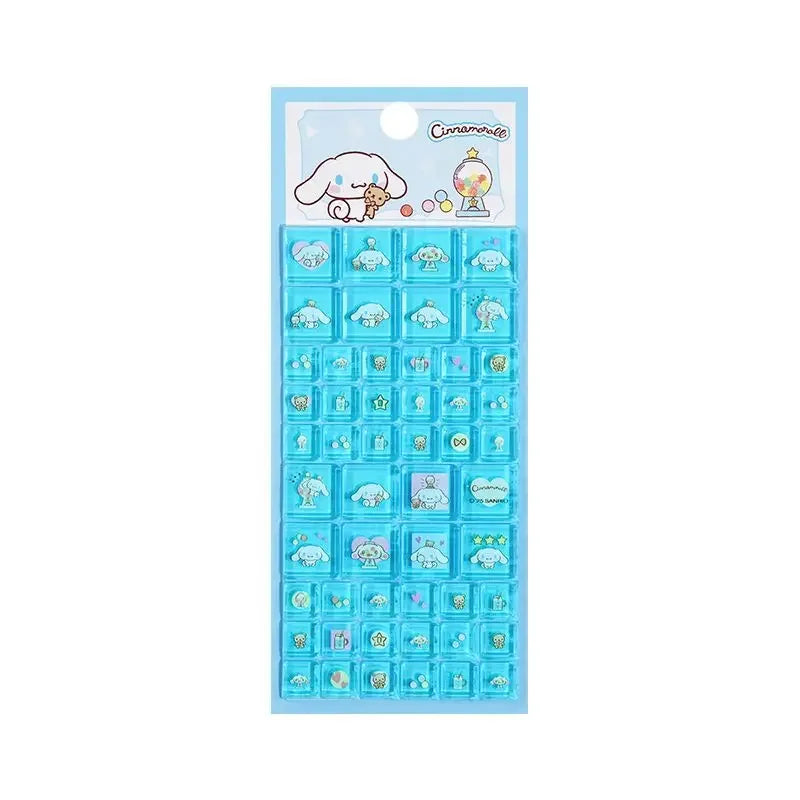 Sanrio Hello Kitty 3D Square Stickers Anime Phone Laptop Luggage Decoration Creative DIY Rhinestone Decal Kids Toys Cartoon Gift