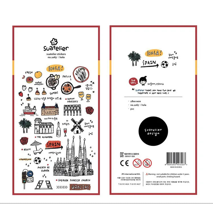Korean Import Original Suatelier Collection Kawaii Daily Stickers Scrapbooking Diy Journal Stationery Sticker Deco Art Supplies