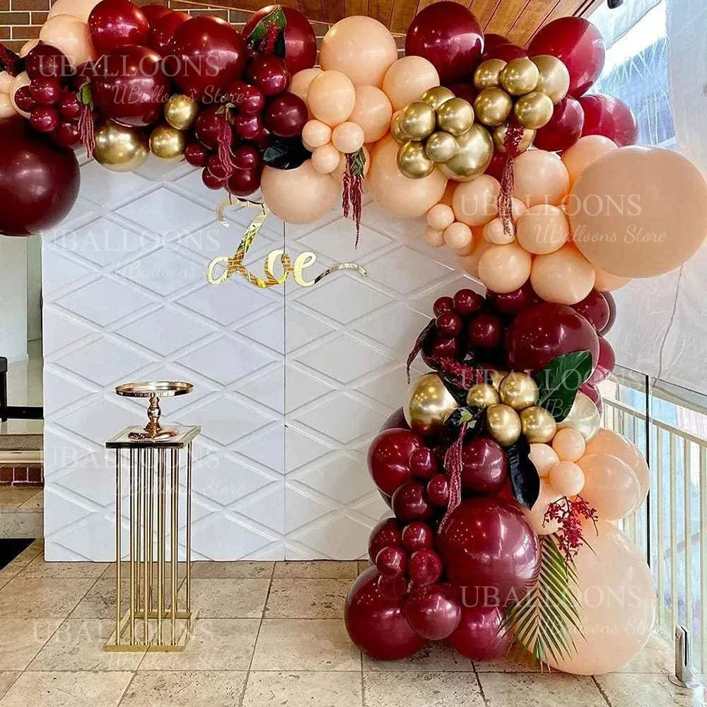 10/30/50Pcs Red Balloons Dark Wine Red Garnet Burgundy Latex Balloons for Birthday Christmas Engagement Wedding Party Decoration