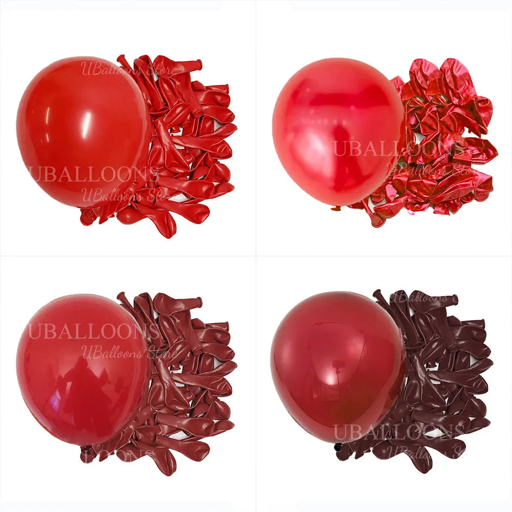10/30/50Pcs Red Balloons Dark Wine Red Garnet Burgundy Latex Balloons for Birthday Christmas Engagement Wedding Party Decoration