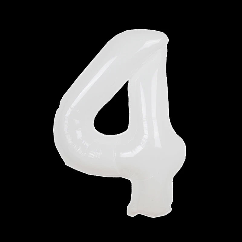 32/40inch Cream Caramel Big Number Foil Balloons 0 1 2 3 4 5 6 7 8 9 Balls White Color Wedding Birthday Party Decor Baby Shower