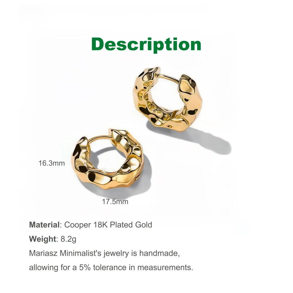 Mariasz Minimalist New Hot Sell Trendy Plated Gold Color Circle Earrings for Women Ear Hoop Earring Classic Jewelry