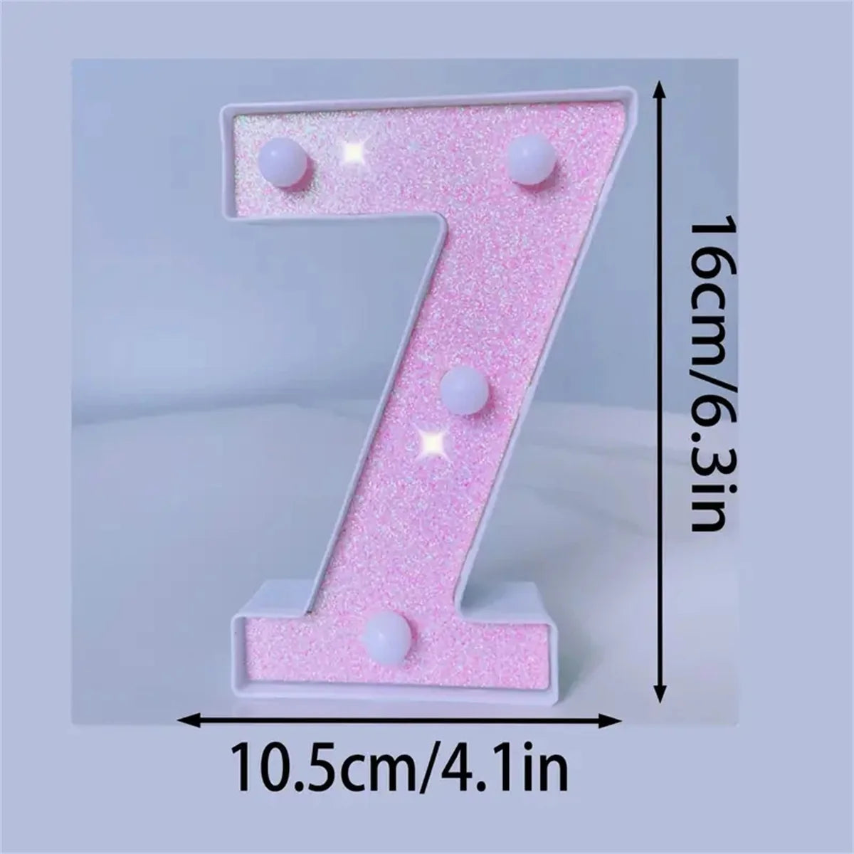 1PC Pink English letter and number lights, proposal and confession, birthday party atmosphere, surprise scene, decoration lights