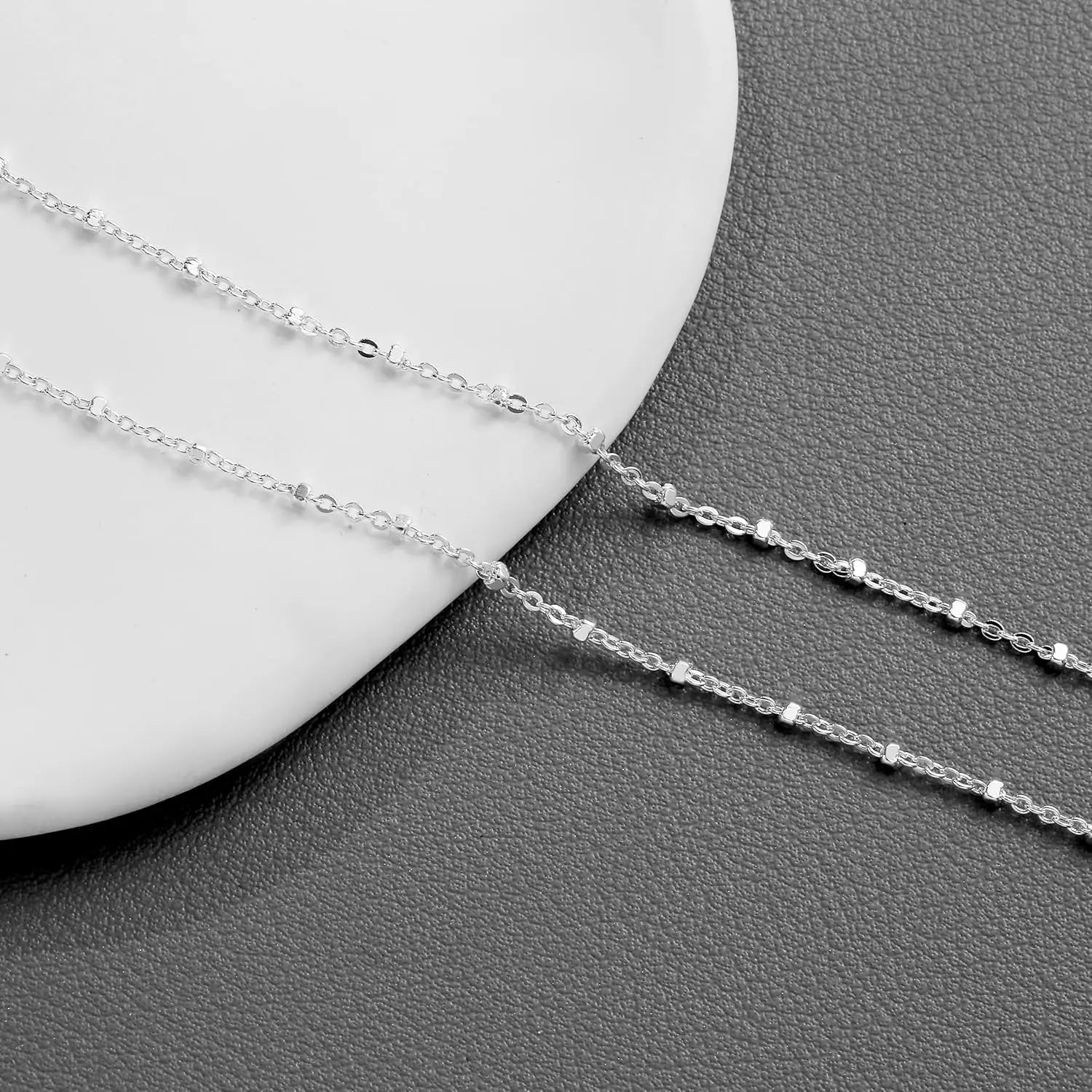 Women Sterling Silver Ankle Bracelets Trendy Waterproof Anklets Set Adjustable Layered Anklet Bracelets Summer Beach Jewelry