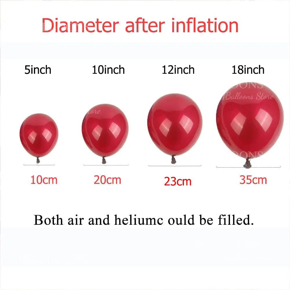 10/30/50Pcs Red Balloons Dark Wine Red Garnet Burgundy Latex Balloons for Birthday Christmas Engagement Wedding Party Decoration