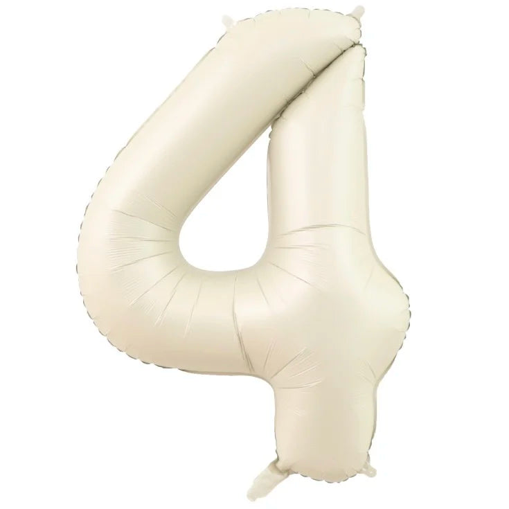 32/40inch Cream Caramel Big Number Foil Balloons 0 1 2 3 4 5 6 7 8 9 Balls White Color Wedding Birthday Party Decor Baby Shower