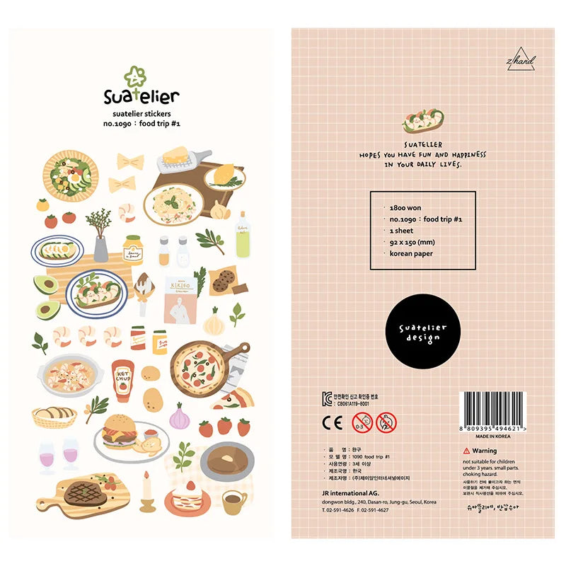 Korean Import Original Suatelier Collection Kawaii Daily Stickers Scrapbooking Diy Journal Stationery Sticker Deco Art Supplies