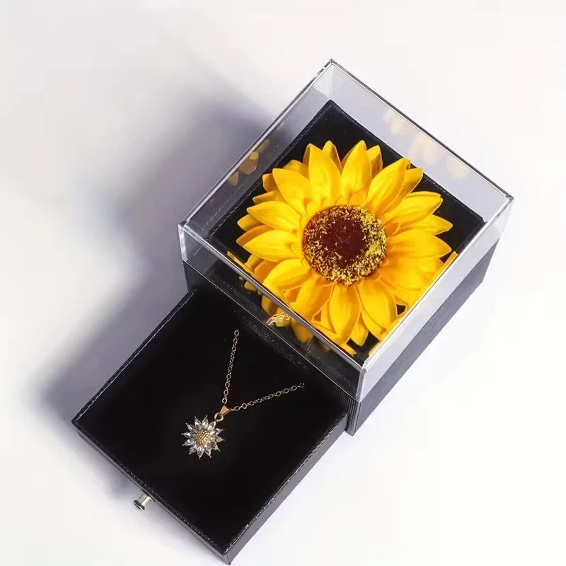 Beautiful Sunflower Necklace Made of Stainless Steel for Women Daily