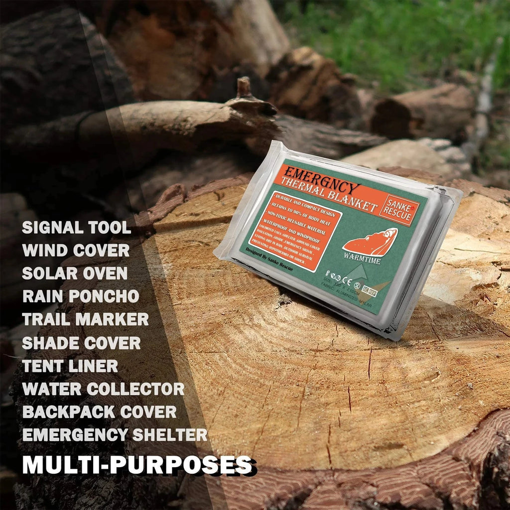 4pcs Emergency Blanket Mylar Thermal Foil Space Blanket Designed for NASA Body Warmer Outdoor First Aid Camping Hiking Travel