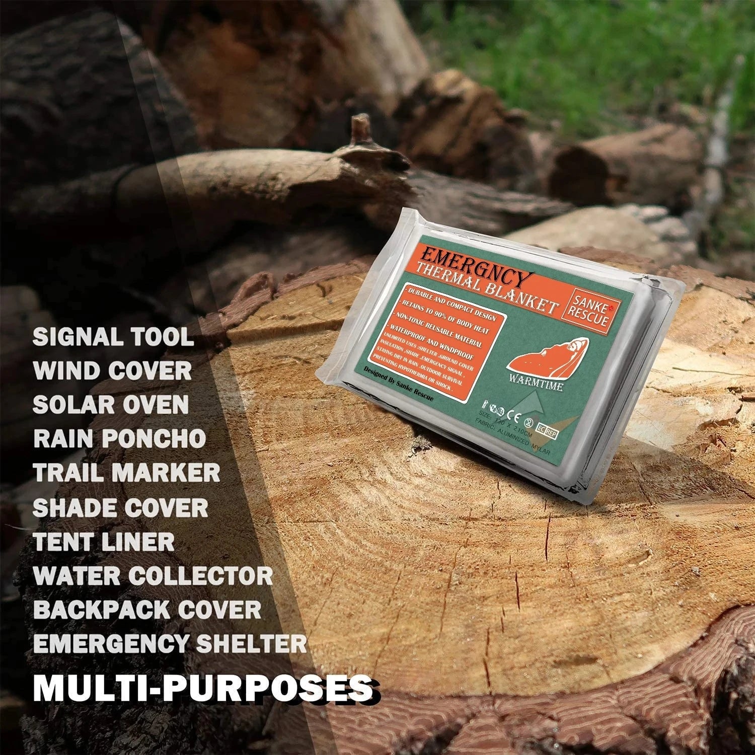 4pcs Emergency Blanket Mylar Thermal Foil Space Blanket Designed for NASA Body Warmer Outdoor First Aid Camping Hiking Travel