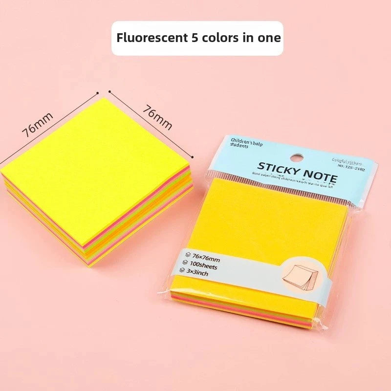 100 Sheets Morandi Color Adhesive Sticky Notes Student Message Hand Torn Note Stickers for Office Family School Supplies