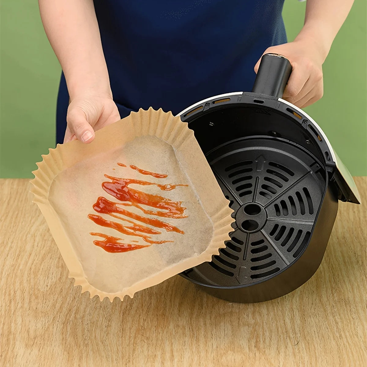 30/50/100Pcs Air Fryer Disposable Paper Non-Stick Airfryer Baking Papers Round Air-Fryer Paper Liners Paper Kitchen Accessories