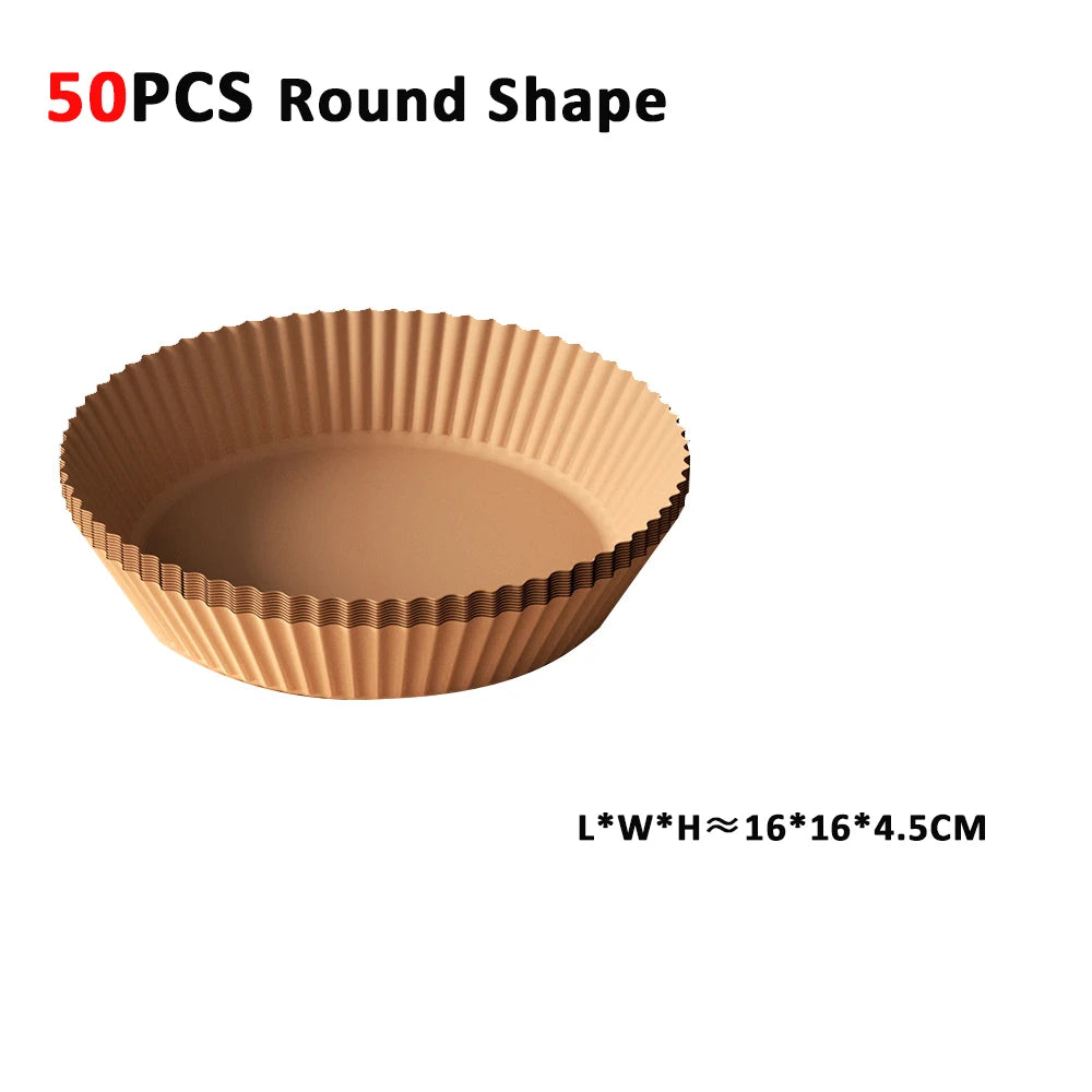 50/100pcs Air Fryer Paper Liners Non Stick Oil Proof & Waterproof Baking Paper For Microwave Air Fryer Paper Tray