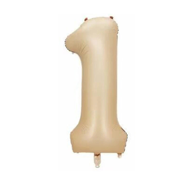 32/40inch Cream Caramel Big Number Foil Balloons 0 1 2 3 4 5 6 7 8 9 Balls White Color Wedding Birthday Party Decor Baby Shower