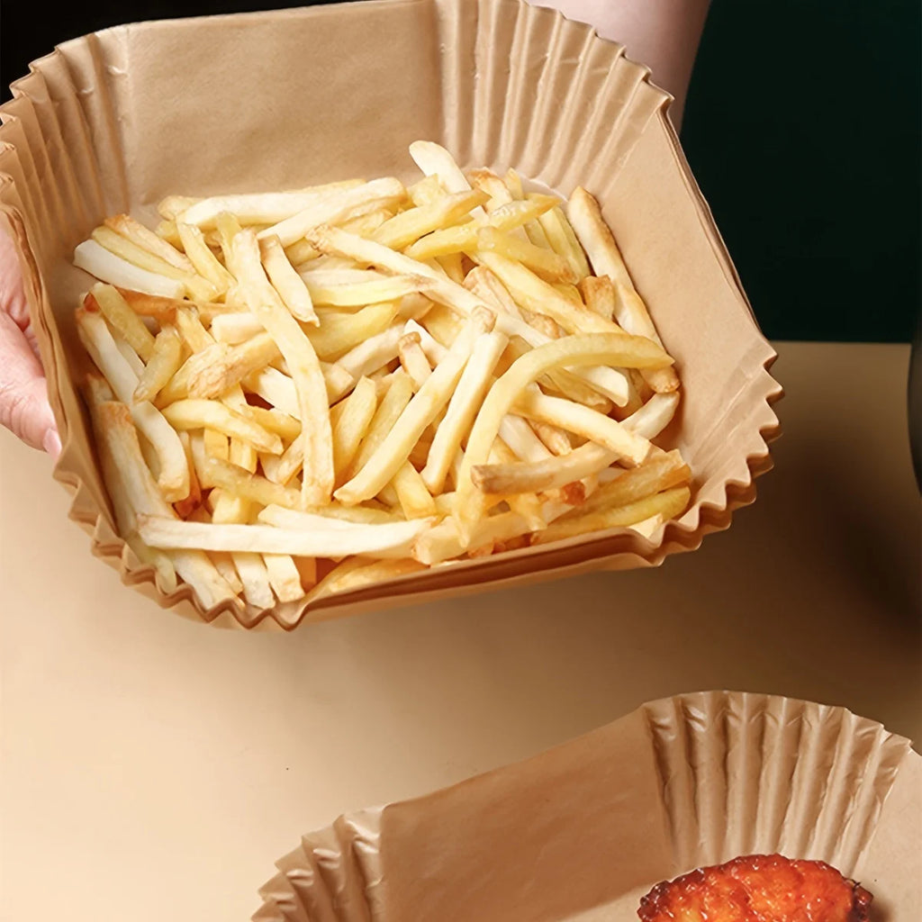 30/50/100Pcs Air Fryer Disposable Paper Non-Stick Airfryer Baking Papers Round Air-Fryer Paper Liners Paper Kitchen Accessories