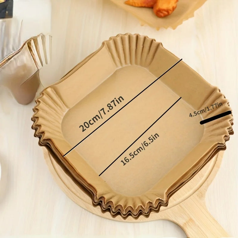 30/50/100Pcs Air Fryer Disposable Paper Non-Stick Airfryer Baking Papers Round Air-Fryer Paper Liners Paper Kitchen Accessories