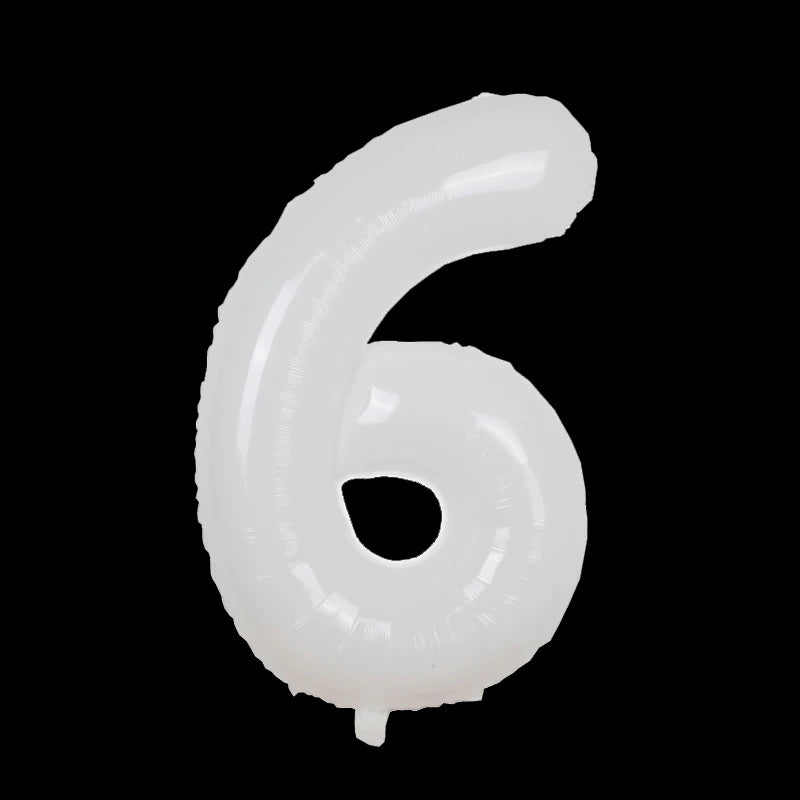 32/40inch Cream Caramel Big Number Foil Balloons 0 1 2 3 4 5 6 7 8 9 Balls White Color Wedding Birthday Party Decor Baby Shower