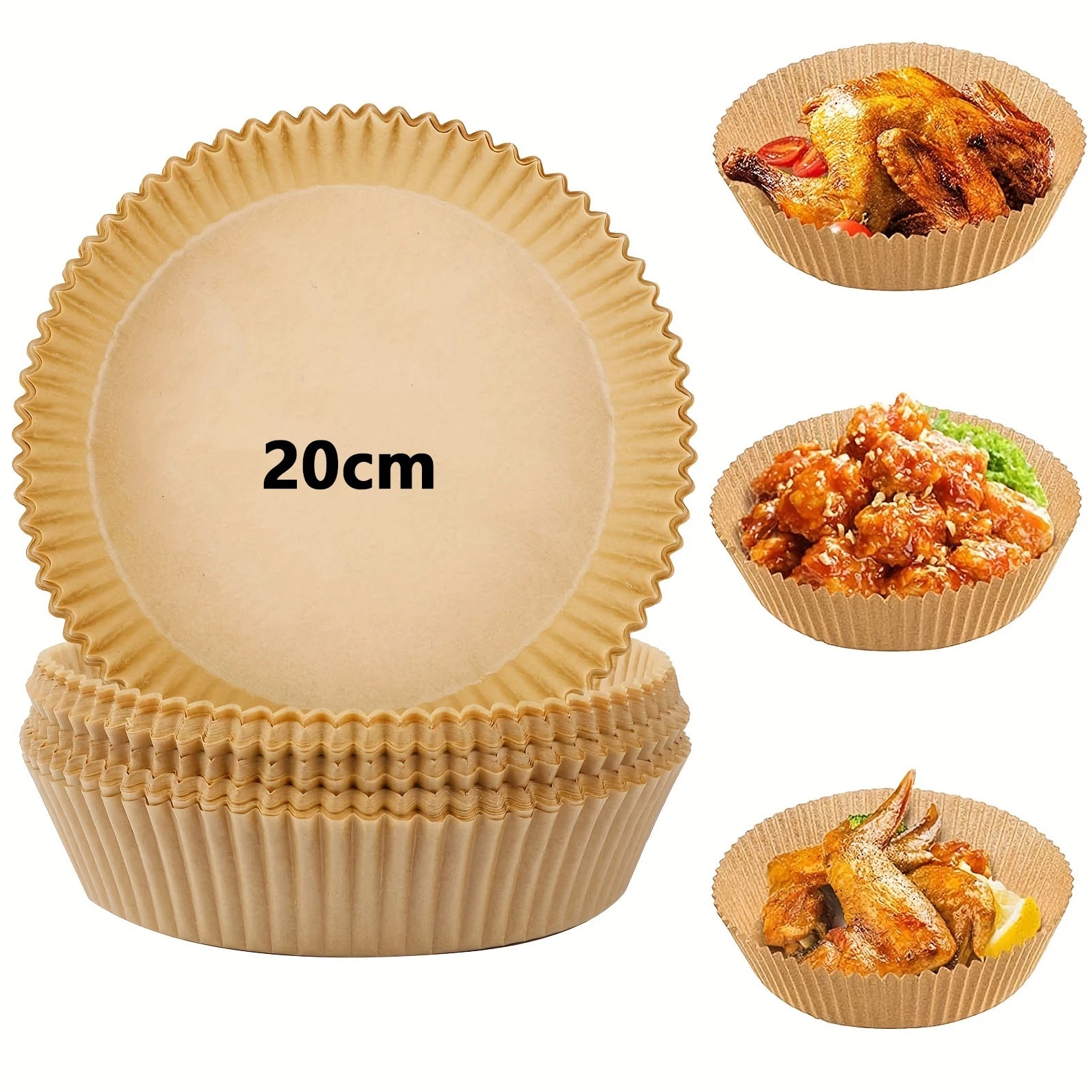 30/50/100Pcs Air Fryer Disposable Paper Non-Stick Airfryer Baking Papers Round Air-Fryer Paper Liners Paper Kitchen Accessories