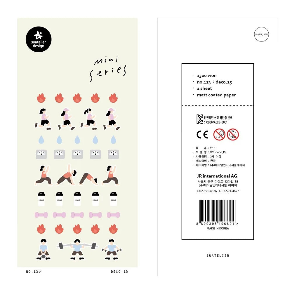 Korean Import Original Suatelier Collection Kawaii Daily Stickers Scrapbooking Diy Journal Stationery Sticker Deco Art Supplies