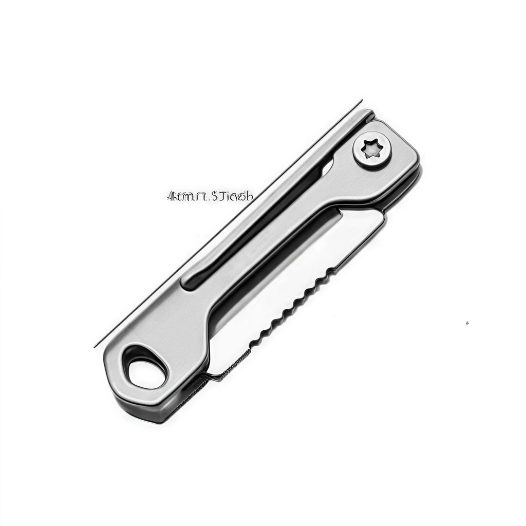 1Pc Stainless Steel Mini Folding Knife - Multi-Function Pocket Tool Keychain for Outdoor Camping & EDC