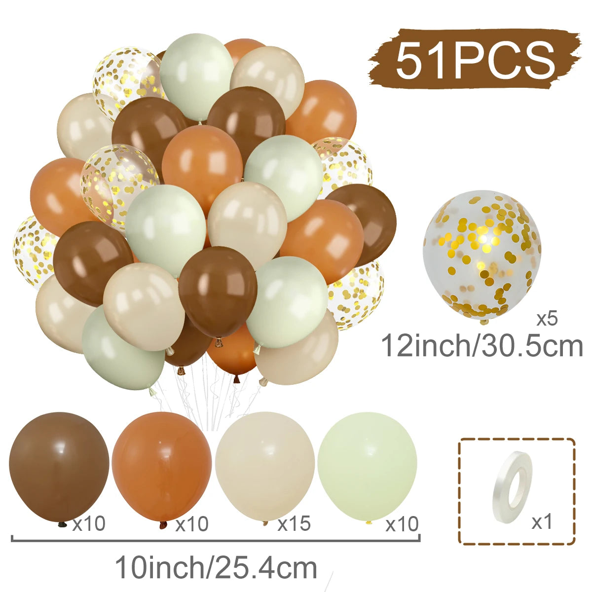 31/36/37/51/101Pcs Metallic Balloons Pearl Latex Balloon Gold Confetti Balloons for Birthday Weddings Baby Shower Party Decor