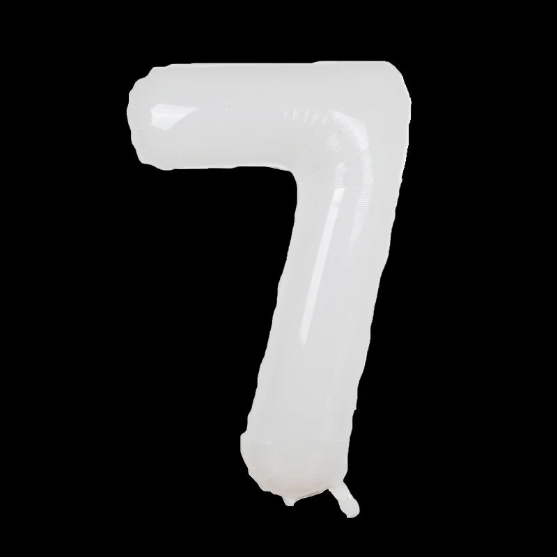 32/40inch Cream Caramel Big Number Foil Balloons 0 1 2 3 4 5 6 7 8 9 Balls White Color Wedding Birthday Party Decor Baby Shower