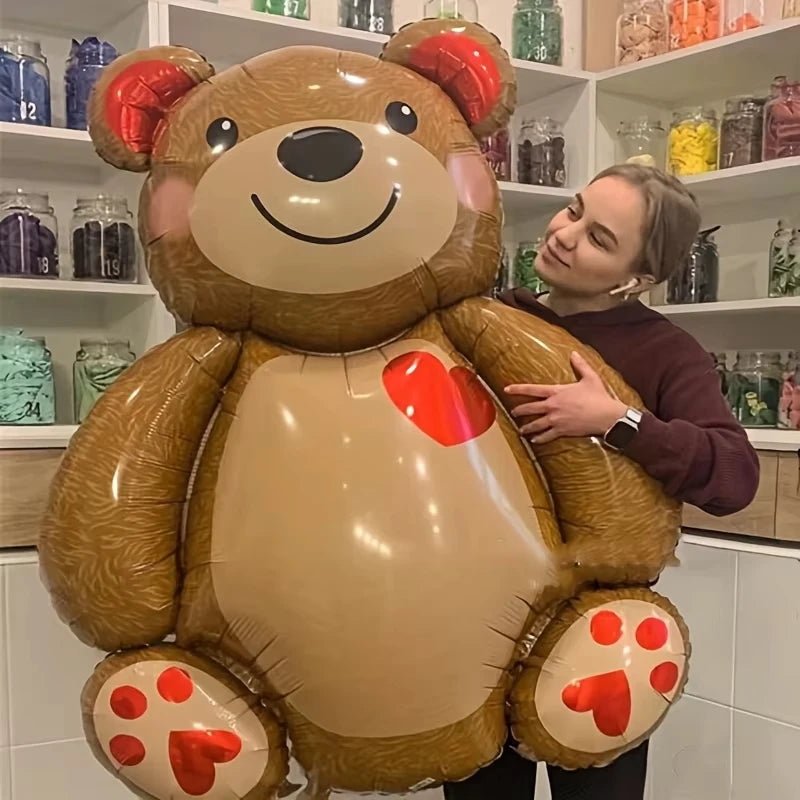 1pc Large Bear Foil Balloon - Birthday Wedding Party Decoration, Huge Aluminum Film Balloon for Event Background