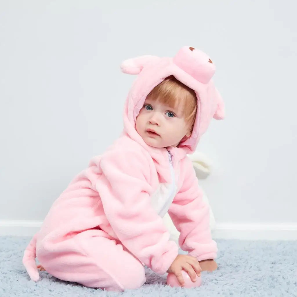 Cartoon Flannel Baby Rompers Unicorn Rabbit Dinosaur Pajamas Cotton Baby Boy Girls Animal Costume Baby Jumpsuit Kigurumi Outfits